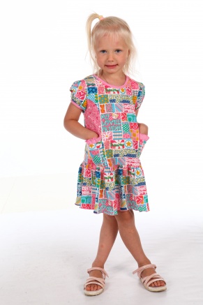 Платье детское кулирка &quot;№1.64&quot; размер 26-32, рост 104-128