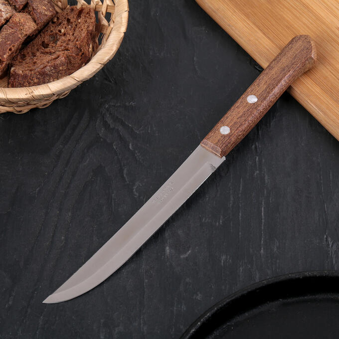 Нож кухонный Tramontina Universal универсальный, лезвие 15 см, сталь AISI 420, деревянная рукоять