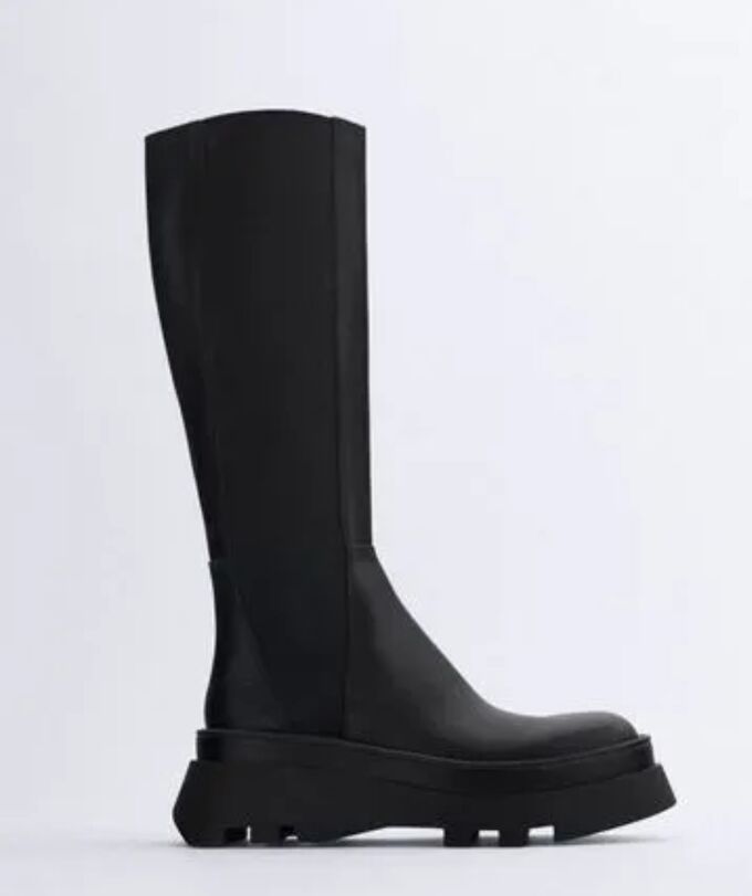 Сапоги Zara р.37 (натуральная кожа)