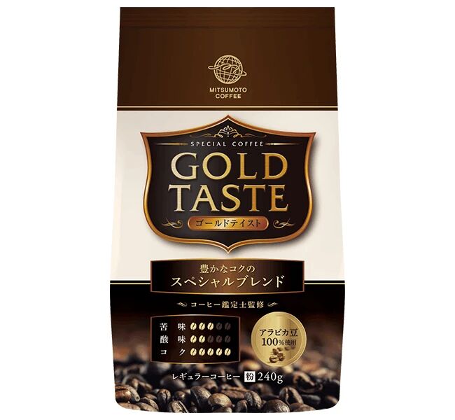 MITSUMOTO COFFEE Кофе молотый MitsuMotoCoffee &quot;Gold Taste&quot;  Спешиал (Коричневая) 240г, м/у,