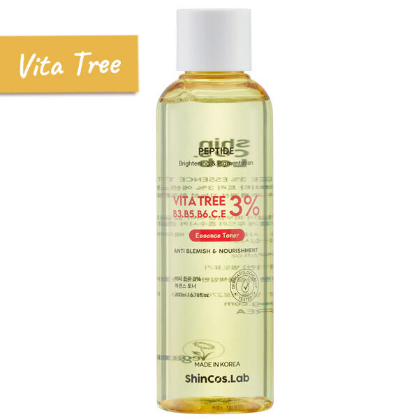Восстанавливающая тонер-эссенция с витаминами ShinCos.Lab Vita Tree B3/В5/В6/С/Е 3% Essence Toner, 200мл