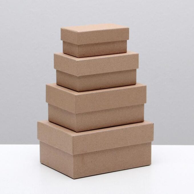 UPAK LAND Набор коробок 4 в 1 «Крафт однотонный», 15x11x7 - 9x5x4 см