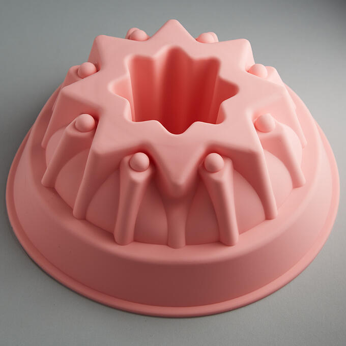Форма 22х8,5см для выпечки кекса силиконовая АК-6206S &quot;Царский&quot; розовая