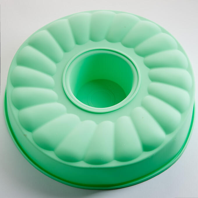 Форма O25,5х5,7см для выпечки кекса силиконовая АК-6162S &quot;Нежность&quot; зеленая