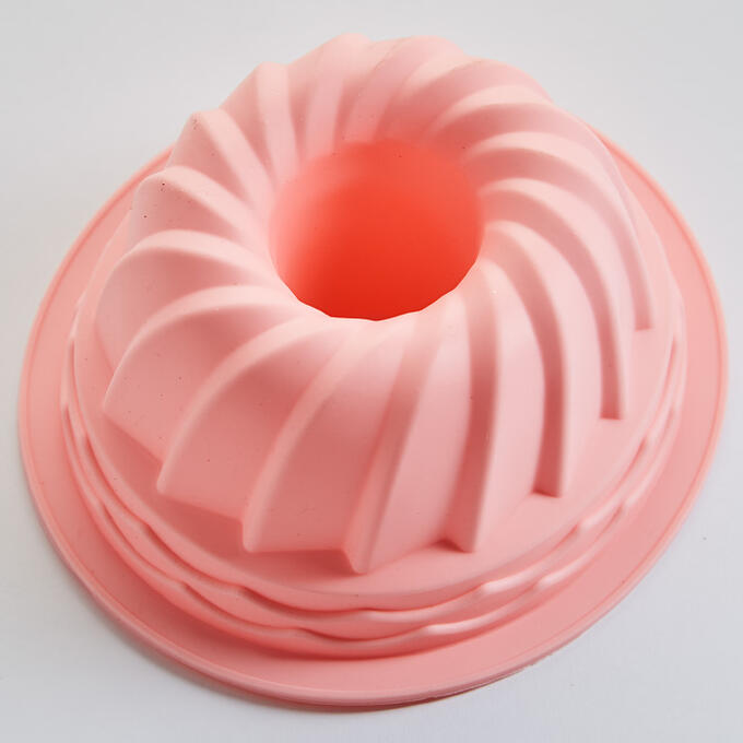 Форма O15х6,5см для выпечки кекса силиконовая АК-6156S &quot;Классический-15&quot; розовая