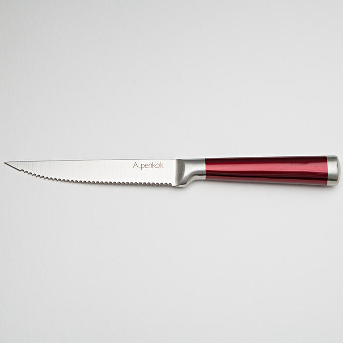 Нож 11,4см для стейка Alpenkok AK-2080/G &quot;Burgundy&quot; с красной ручкой