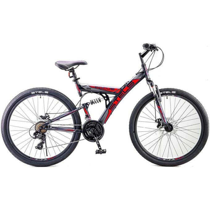 Велосипед 26&quot; Stels Focus MD, V010, цвет чёрный/красный, размер рамы 18&quot;