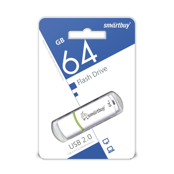 Флешка USB накопитель Smartbuy 64GB Crown White (SB64GBCRW-W)