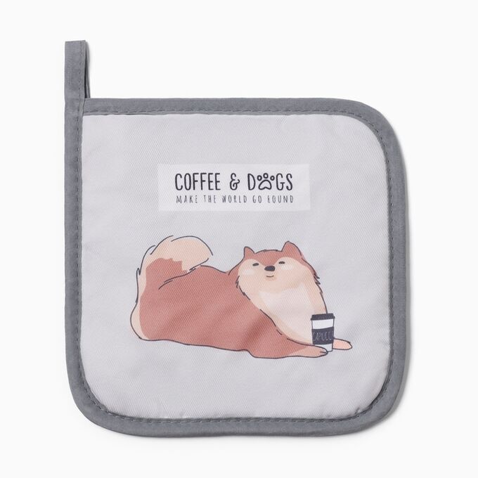 Доляна Прихватка &quot;Cofee&amp;dogs&quot; 17х17см 100% п/э