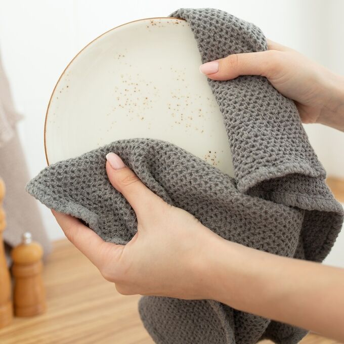Sima-Land Home Полотенце SL HOME Linen, цвет серый 38х65см, лен 29%, хл 71%, 215 гр/м2