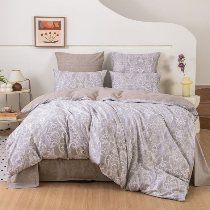 Viva home textile Комплект постельного белья Делюкс Сатин 100% хлопок на резинке LR640