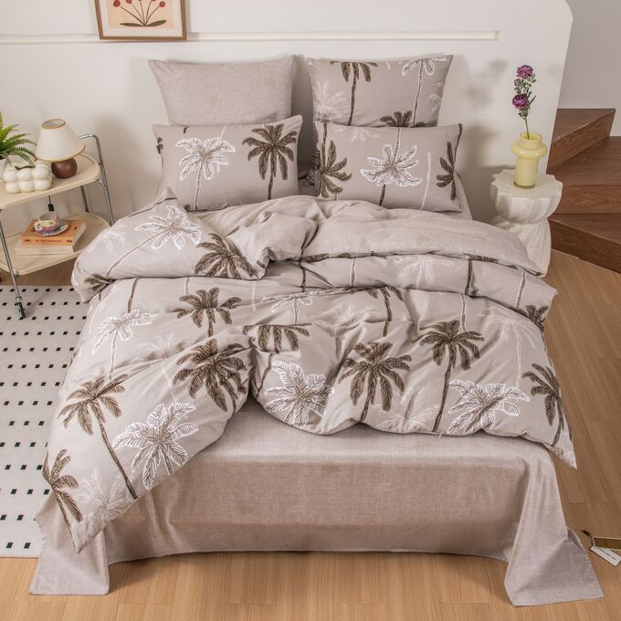 Viva home textile Комплект постельного белья Делюкс Сатин 100% хлопок на резинке LR639