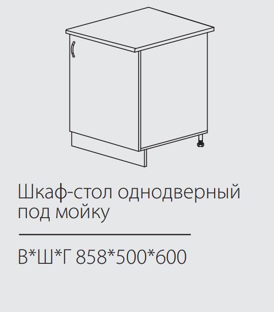 ШСК однодверный под мойку 820*500*600мм