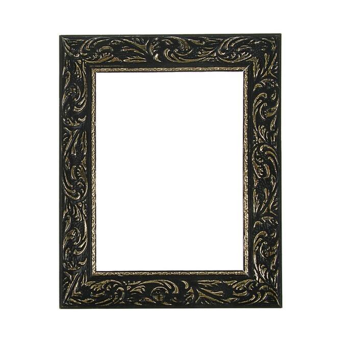 Calligrata Рама для картин (зеркал) 18 х 24 х 4 см, дерево, «Версаль», цвет чёрный с золотом