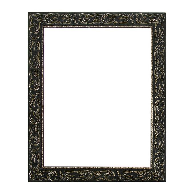 Calligrata Рама для картин (зеркал) 30 х 40 х 4 см, дерево, «Версаль», цвет чёрный с золотом