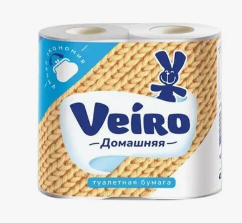 VEIRO Туалетная бумага Домашняя  4шт 2сл Белая
