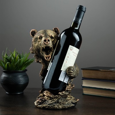 Подставка под бутылку &quot;Медведь&quot; бронза 15х16х25см