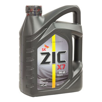Масло моторное ZIC  X7  5w40  SN/CF, ACEA A3/B3, A3/B4   4л  (бензин, синтетика)  (1/4)