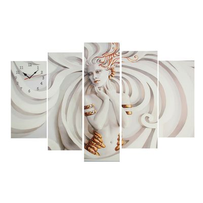 Часы настенные, серия: Интерьер, модульные Скульптура девушки, 80х140 см, микс