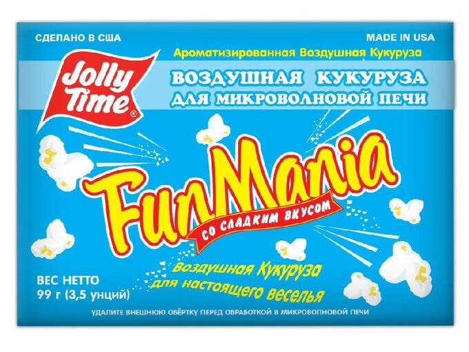 Попкорн для микроволновки Jolly Time (Джолли Тайм) со сладким вкусом