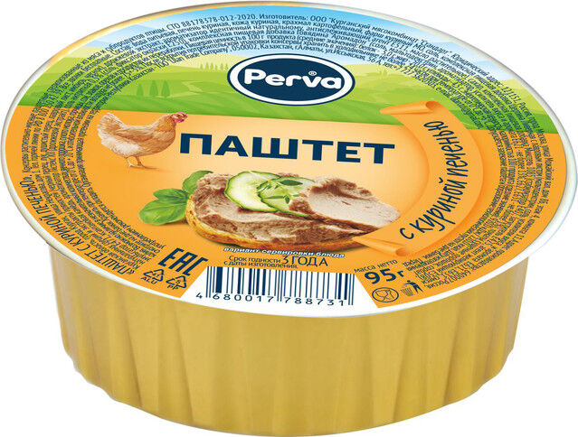 NO NAME Perva паштет Печеночный 95г (1/20) с куриной печенью ламистер