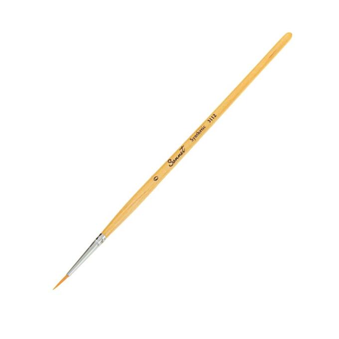 СИМА-ЛЕНД Кисть &quot;Сонет&quot; № 0, синтетика, круглая, короткая ручка, d=1 мм, покрытая лаком
