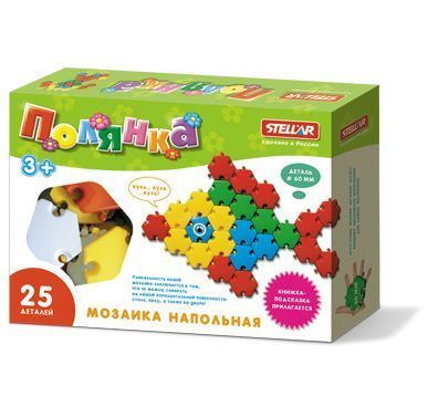 Elefantino Мозаика &quot;Полянка&quot; диаметр 60 мм 25 деталей, &quot;Рыбка&quot;, 29*20*7 см