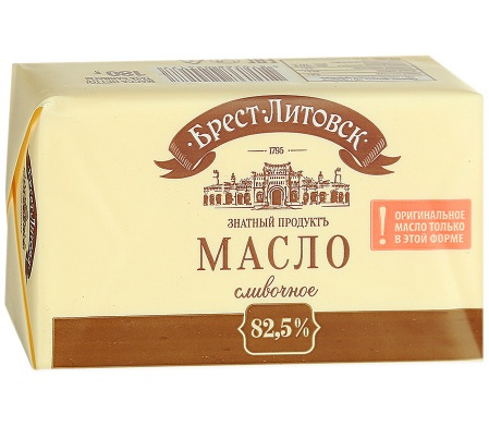 Масло 82,5% в/с сладко-сливочное несоленое Брест-Литовск