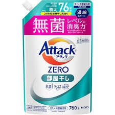 Kao Жидкое средство для стирки &quot;Attack ZERO&quot; (суперконцентрат, с защитой от неприятных запахов при сушке в помещении) 760 г, сменная упаковка с крышкой
