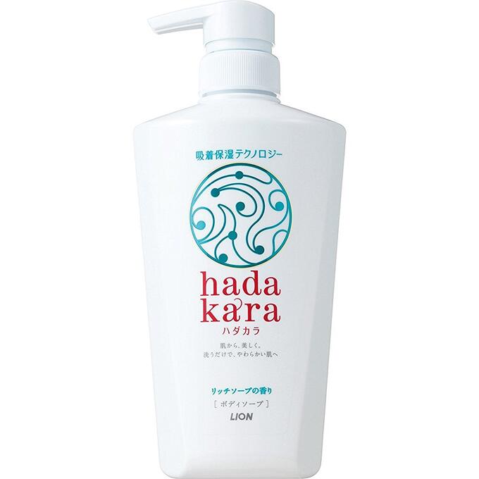 Lion Увлажняющее жидкое мыло для тела с ароматом дорогого мыла “Hadakara&quot; (дозатор) 500 мл