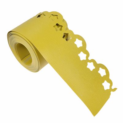Лента бордюрная 0.15 х 9 м, толщина 1.2 мм, пластиковая, желтая, Фигурная