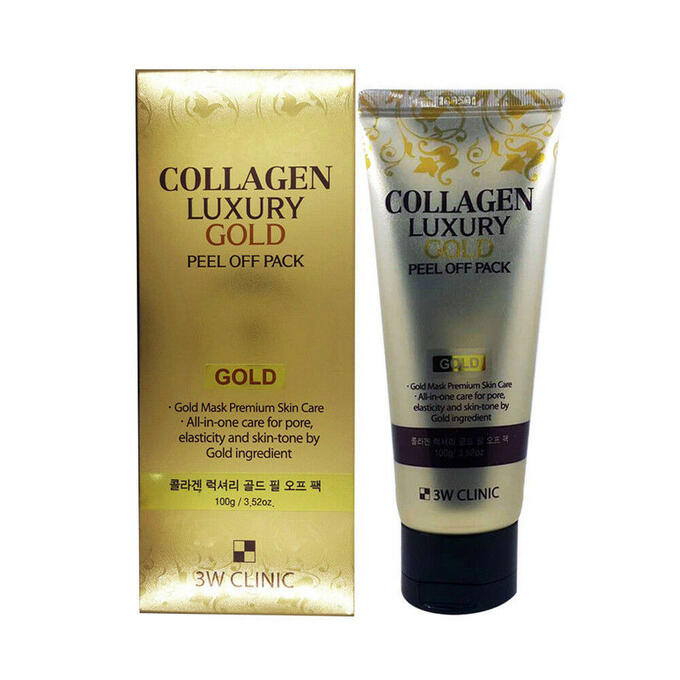 3W CLINIC Золотая маска-пленка для лица Collagen&amp;Luxury Gold, 100 мл