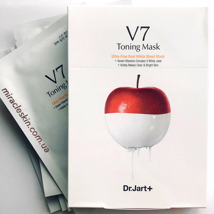 Toning mask. Dr.Jart v7 Toning Mask. Маски тканевые Джарт v7. Витаминизированная осветляющая маска v7 Toning Mask. Dr Jart тканевая маска v7.