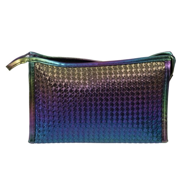 Косметика Kristaller Косметичка женская Knitted rope pattern, перламутр синий