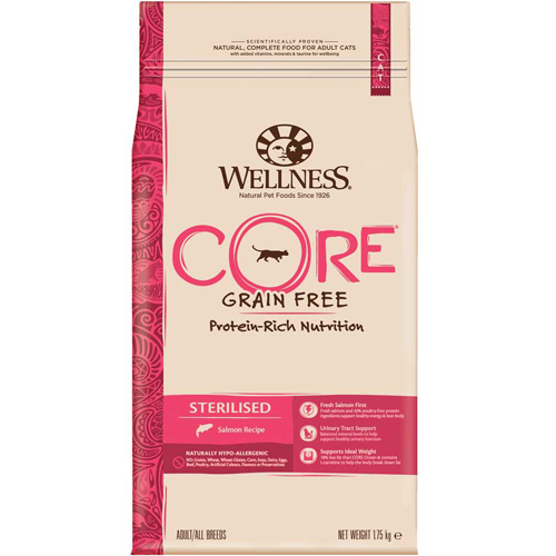 Wellness Core Sterilised Беззерновой корм с лососем для кастрированных и стерилизованных кошек