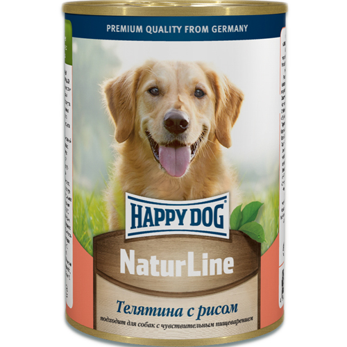 Happy Dog NaturLine конс 400гр д/соб Телятина/Рис (1/20)