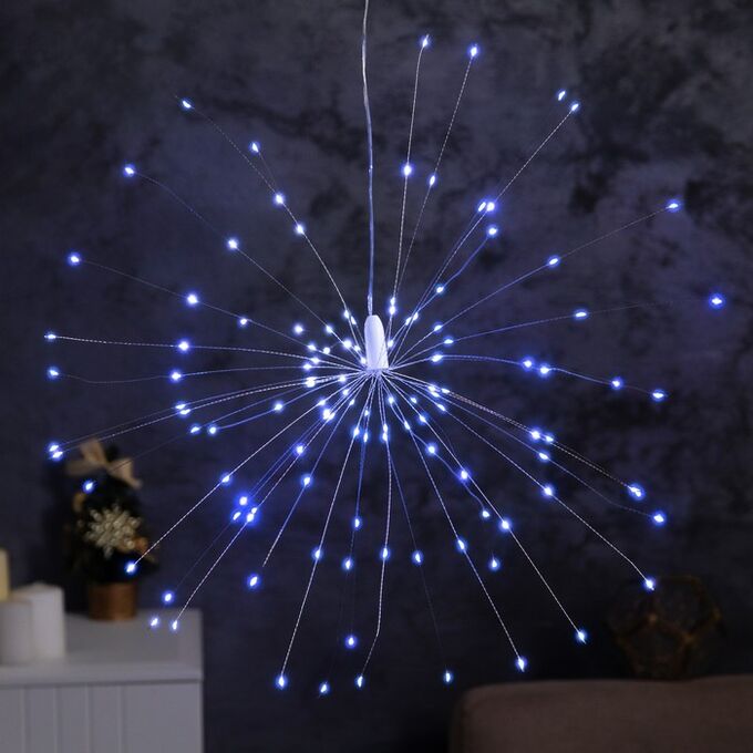 Luazon Lighting Фигура светодиодная «Салют», от батареек ААx4, 120 LED, свечение белое