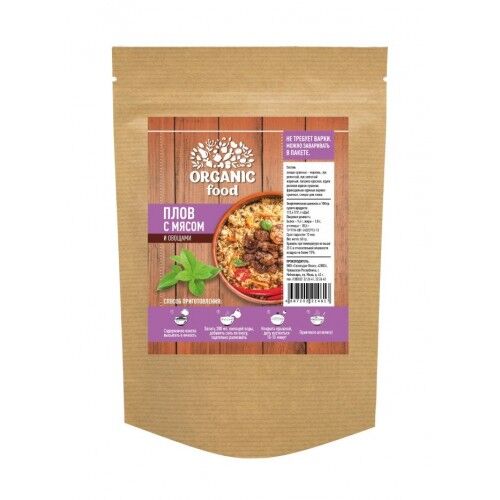 ORGANIC FOOD Плов с курицей и овощами 60 гр.Быстрого приготовления