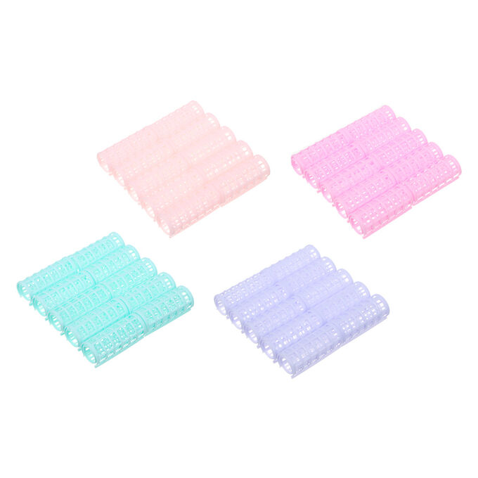 ЮНИLOOK Набор бигуди 10шт, пластик, 6,8х2,5см, 4 цвета, ACS-75