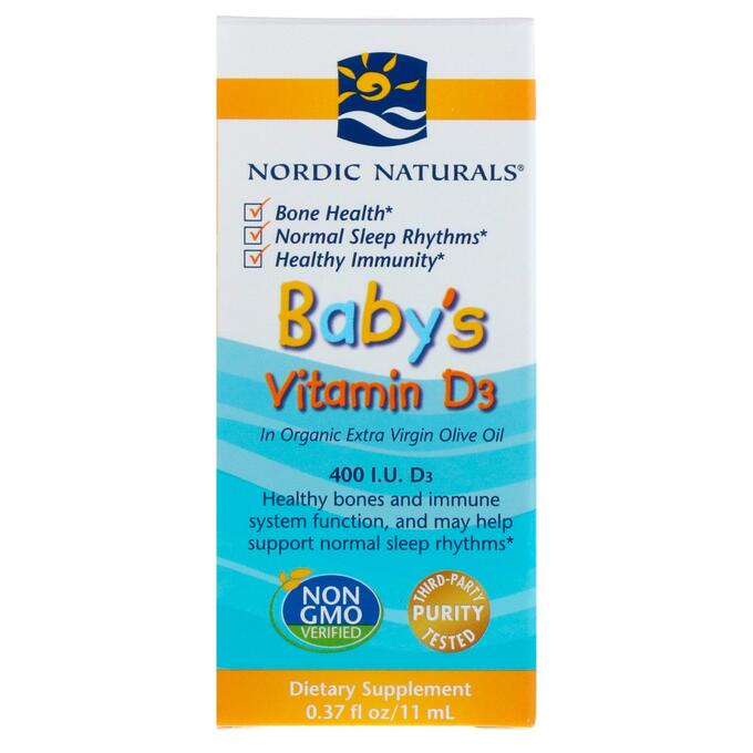 Nordic Naturals, Витамин Д3 для детей, 400 МЕ, 11 мл (0,37 fl oz)