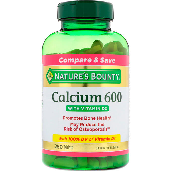 Nature&amp;#x27 - s Bounty, Calcium 600 с витамином D3, 250 таблеток