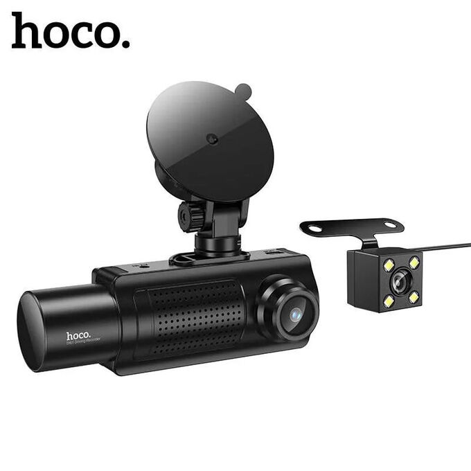 Видеорегистратор HOCO DI61 с тремя камерами WI-FI приложение HD Black