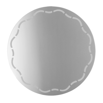 Зеркало Линия, с пескоструйной графикой, настенное, D=50 см