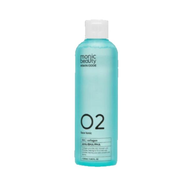 MONIC BEAUTY Skin Code 02. Коллаген и AHA/BHA/PHA Тоник для лица, 250мл