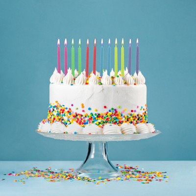 Набор свечей для торта &quot;С Днём Рождения&quot; с цветным пламенем, 12 штук