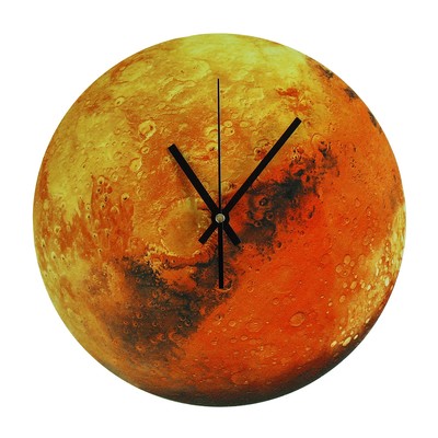 Часы настенные, серия: Интерьер, Марс, светятся в темноте зеленым, d=30 см