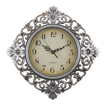 Часы настенные, серия: Интерьер, Жанна, цвет серебро , 30х30 см