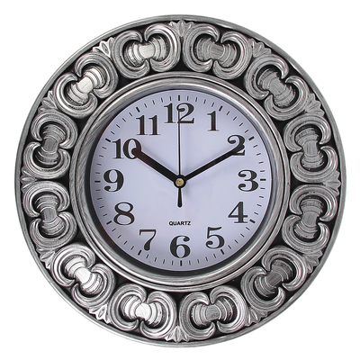 Часы настенные, серия: Интерьер, &quot;Сердцевина&quot;, серебристые, 25.5х25.5 см