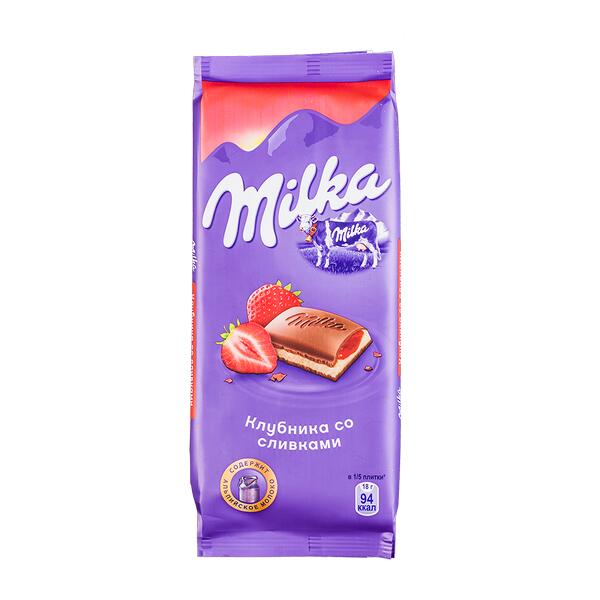 Milka Шоколад Милка Клубника со Сливками 85 г 1 уп.х 20 шт.