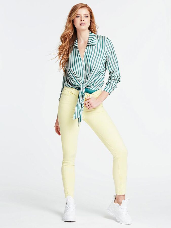 Guess РУБАШКА - GREEN STRIPES